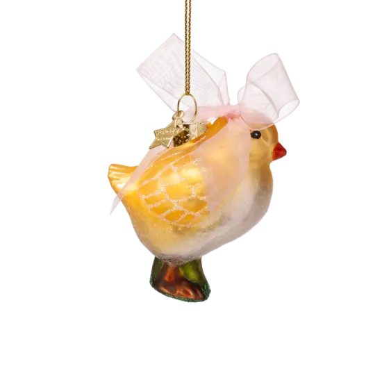 Vondels Vondels | Fashion Chicks Easter Glass Hanging Figurines H6cm 3-pack
