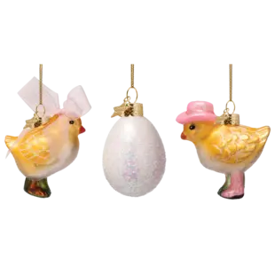 Vondels | Hangfiguur Fashion Chicks Easter Glas H6cm 3-pack