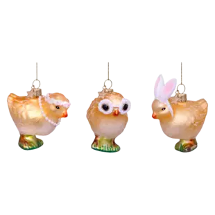 Vondels | Hangfiguur Chicks Easter Glas H6cm 3-pack