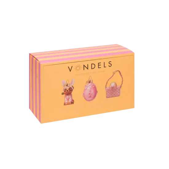 Vondels Vondels | Hängefigur „Bunny Makeover“ Ostern Glas H7,7 cm 3er-Pack