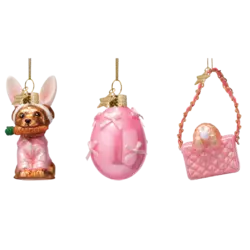 Vondels | Hängefigur „Bunny Makeover“ Ostern Glas H7,7 cm 3er-Pack