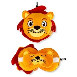 Zoonap | Coussin pour la nuque avec masque de sommeil Billy Brown Zoonap Lumy Lion