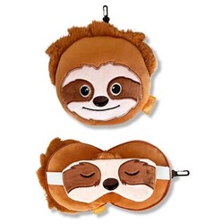 Zoonap | Nekkussen Met Slaapmasker Billy Brown Zoonap Sleepy Sloth
