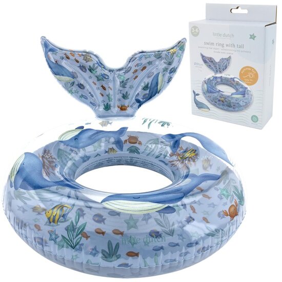 Little Dutch Little Dutch | Ocean World Swim Ring with Tail, Ø91cm