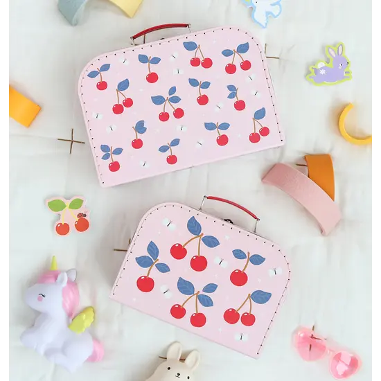 A Little Lovely Company A Little Lovely Company | Suitcase Set Of 2 Cherries