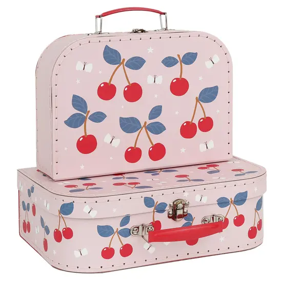 A Little Lovely Company A Little Lovely Company | Suitcase Set Of 2 Cherries