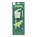 A Little Lovely Company A Little Lovely Company | Ensemble bouchon, paille et brosse Dinosaure
