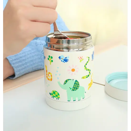 A Little Lovely Company A Little Lovely Company | Récipient alimentaire isotherme en acier inoxydable Jungle