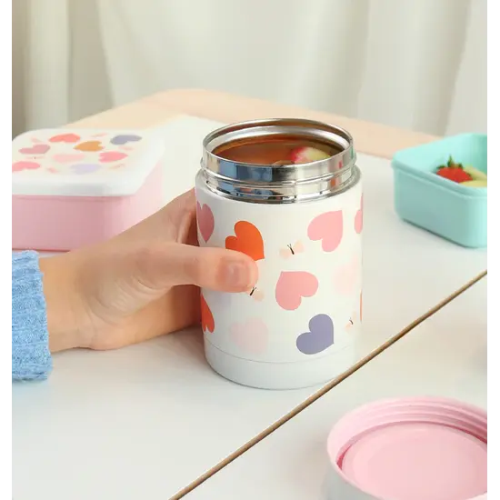 A Little Lovely Company A Little Lovely Company | Récipient alimentaire isotherme en acier inoxydable « Cœurs »