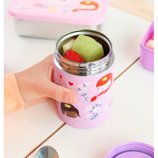 A Little Lovely Company A Little Lovely Company | Pot alimentaire isotherme en acier inoxydable « Princesses »