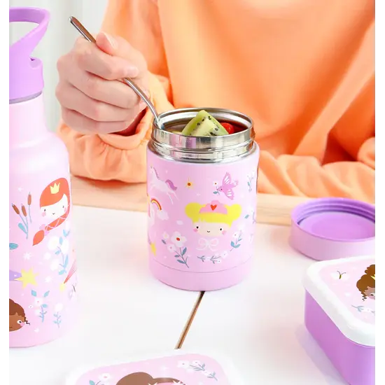 A Little Lovely Company A Little Lovely Company | Pot alimentaire isotherme en acier inoxydable « Princesses »