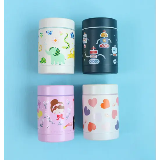 A Little Lovely Company A Little Lovely Company | Récipient alimentaire isotherme en acier inoxydable « Robots »
