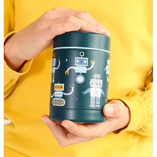 A Little Lovely Company A Little Lovely Company | Récipient alimentaire isotherme en acier inoxydable « Robots »