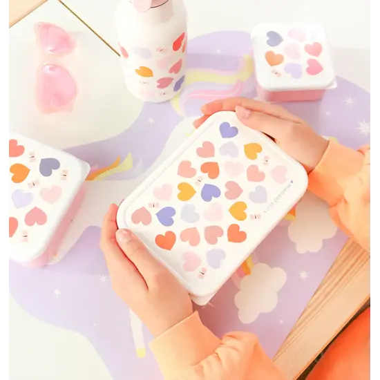 A Little Lovely Company A Little Lovely Company | Lunchbox aus Edelstahl mit Herzchen