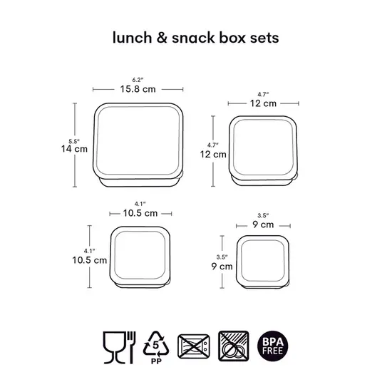A Little Lovely Company A Little Lovely Company | Lunch- & Snackbox-Set „Herzen“