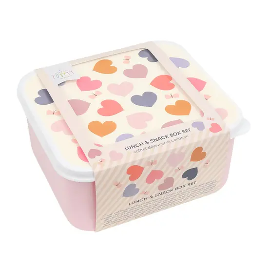 A Little Lovely Company A Little Lovely Company | Lunch- & Snackbox-Set „Herzen“
