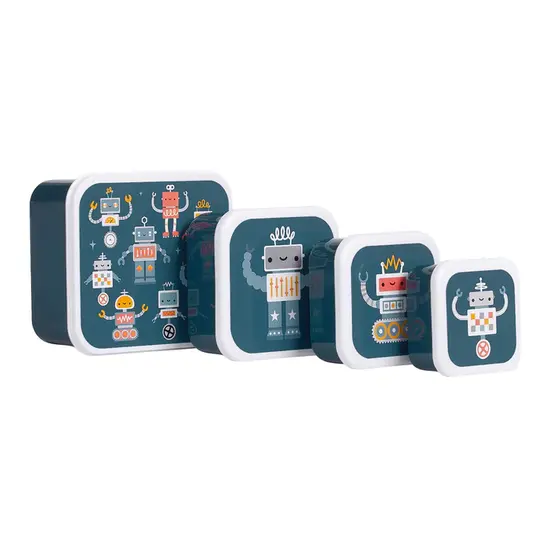 A Little Lovely Company A Little Lovely Company | Lunch- & Snackbox-Set „Roboter“