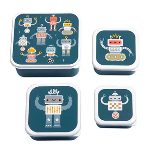 A Little Lovely Company | Lunch- & Snackbox-Set „Roboter“