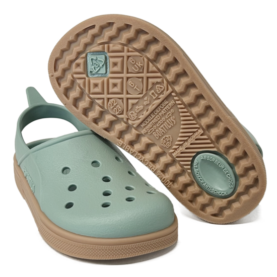 Boatilus Boatilus | Sandales cloggy vert pastel/beige