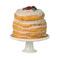 Maileg Maileg | Party Cake And Cake Stand mouse Off white