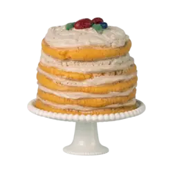 Maileg | Party Cake And Cake Stand mouse Off white