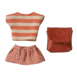 Maileg | Clothes And Bg Big Sister Mouse Coral