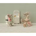 Maileg Maileg | Tootbrush Set In Bag Mouse Coral Stripe