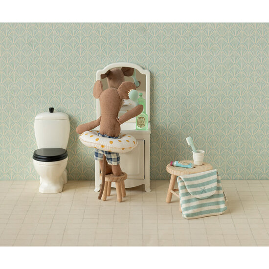 Maileg Maileg | Toothbrush Set In Bag Mouse Blue Stripe