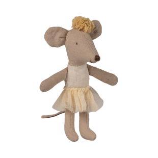 Maileg | Ballerina-Maus, kleine Schwester, cremefarben