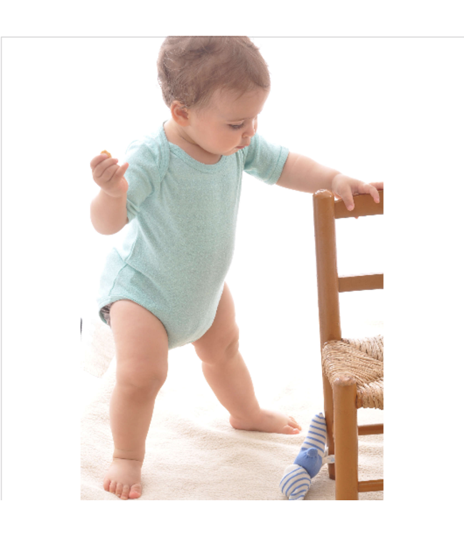 Alkena Seidenbody Baby - Bourretteseide aqua kurzarm