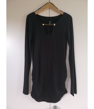 love2wait Shirt langarm Schwangerschaft - Viskose - schwarz