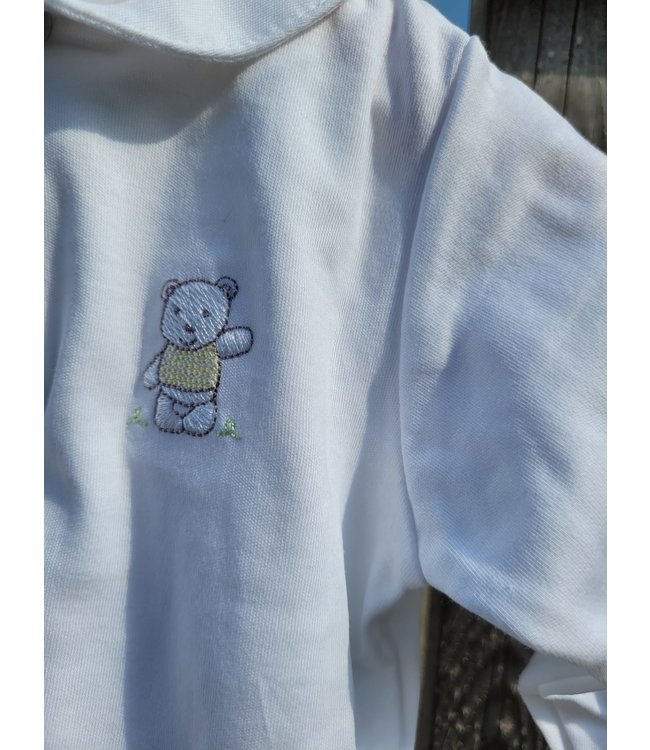 Paola Maria Strampler langarm  mit Kragen - weiss