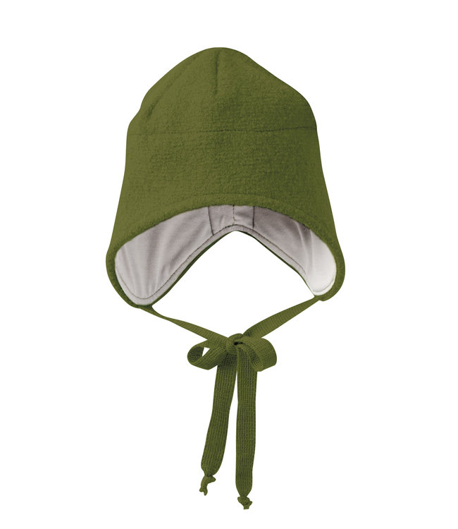 Disana Walk-Mütze mit Bindebänder - oliv