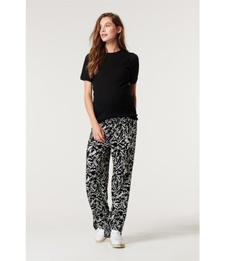 Supermom Hose Schwangerschaft - Unterbauch - Blätterprint - schwarz/weiss