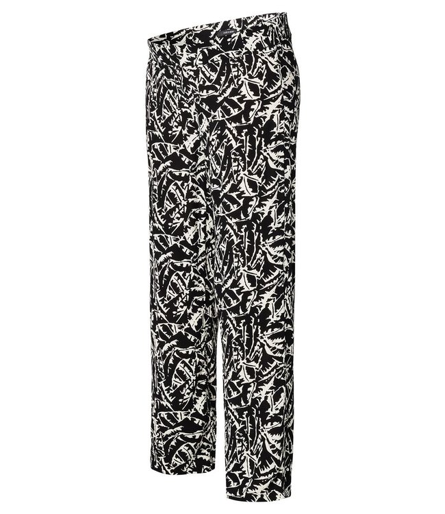 Hose Schwangerschaft - Unterbauch - Blätterprint - schwarz/weiss