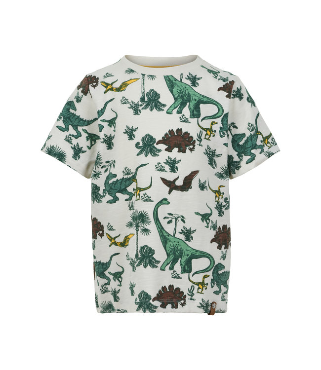Minymo T-shirt - SS AOP - dinosaure - bouleau