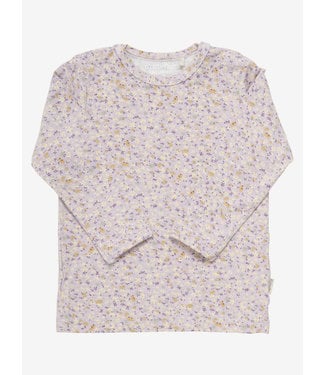 Shirt langarm - Blumenwiese - Bambusviskose - misty lilac