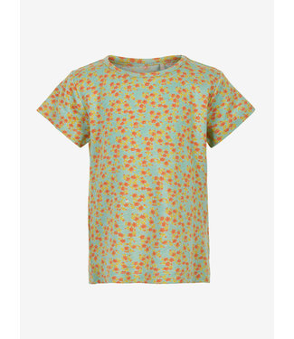 Minymo T-Shirt - Flower - Bambusviskose - aqua foam