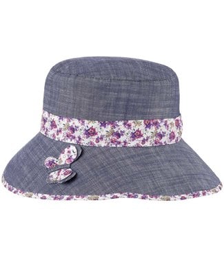 Pure Pure (Pure Pure by Bauer) Sonnenhut - Schmetterling / Blumen - jeansblau