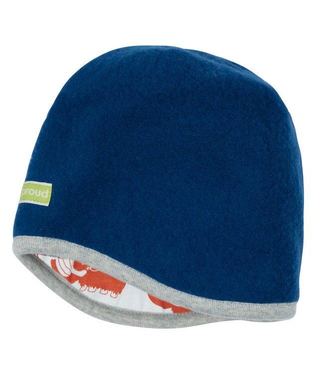 Loud and Proud Mütze - wendbar Mammut - Wollfleece - ultramarin