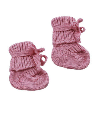 Hirsch Natur Neugeborenensocke - Babysocke - Bio Schurwolle - rosa