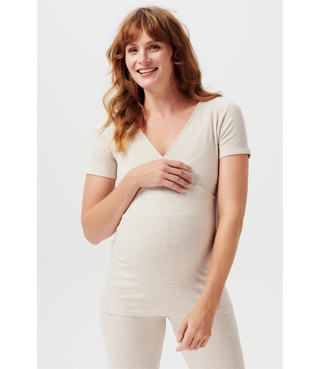 Noppies Stillshirt - Umstandsshirt - Anlo - oatmeal