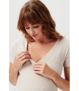 Noppies Stillshirt - Umstandsshirt - Anlo - oatmeal