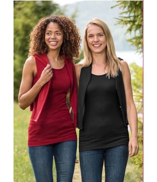 Engel Natur Long-Shirt Damen - Unterhemd - Wolle/Seide - schwarz