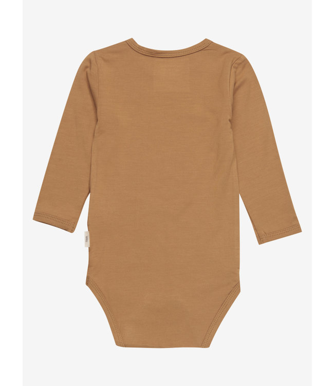 Minymo Body langarm - uni - Bambusviskose - chipmunk