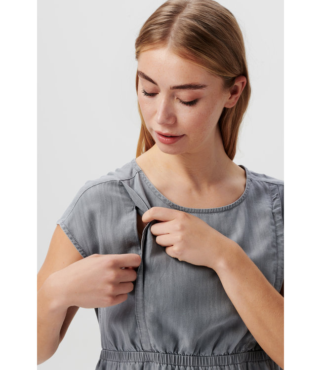 Noppies Bluse - Tunika - Stillen - Schwangerschaft - grey denim