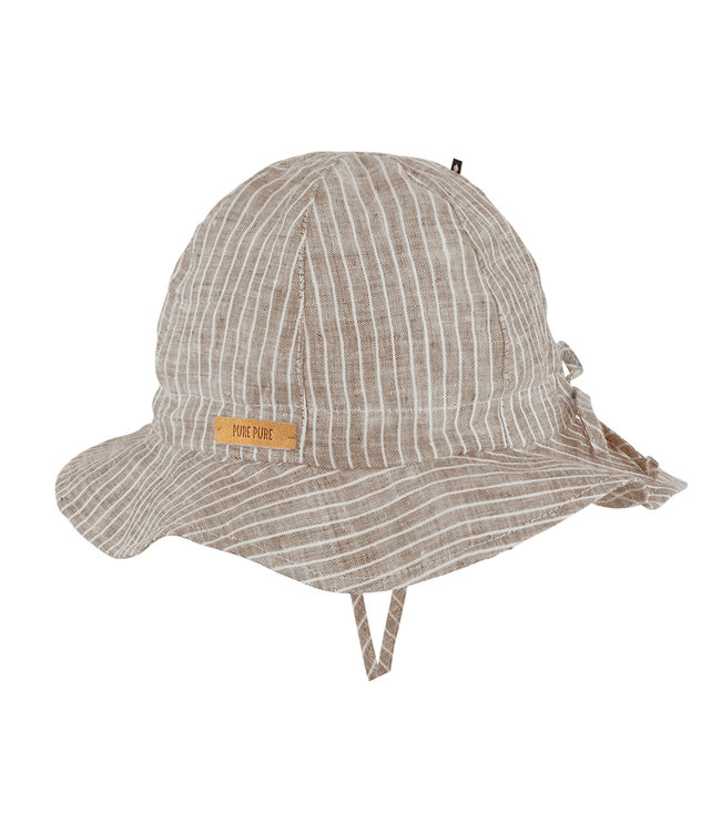 Pure Pure (Pure Pure by Bauer) Sonnenhut - Mini-Flapper - Leinen gestreift - dune
