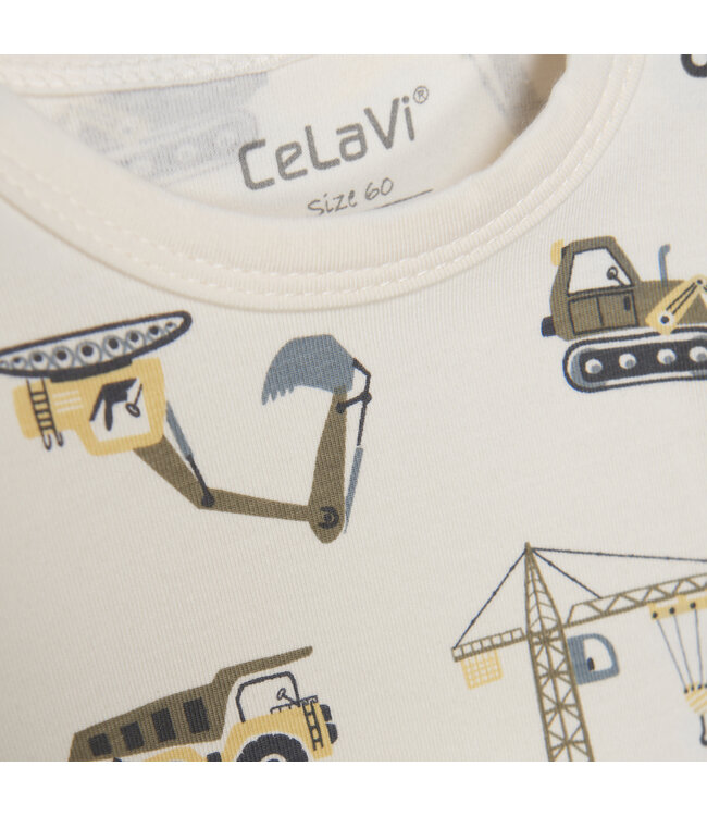 CeLaVi Strampler kurzarm - Bau - Bambusmix - aloe