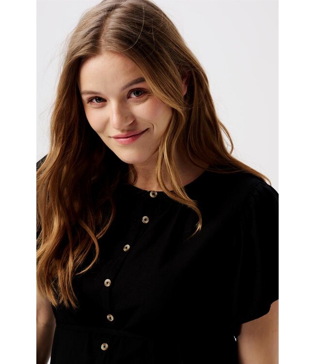 Noppies Umstands- und Stillbluse - Cotia - Leinenmix - schwarz