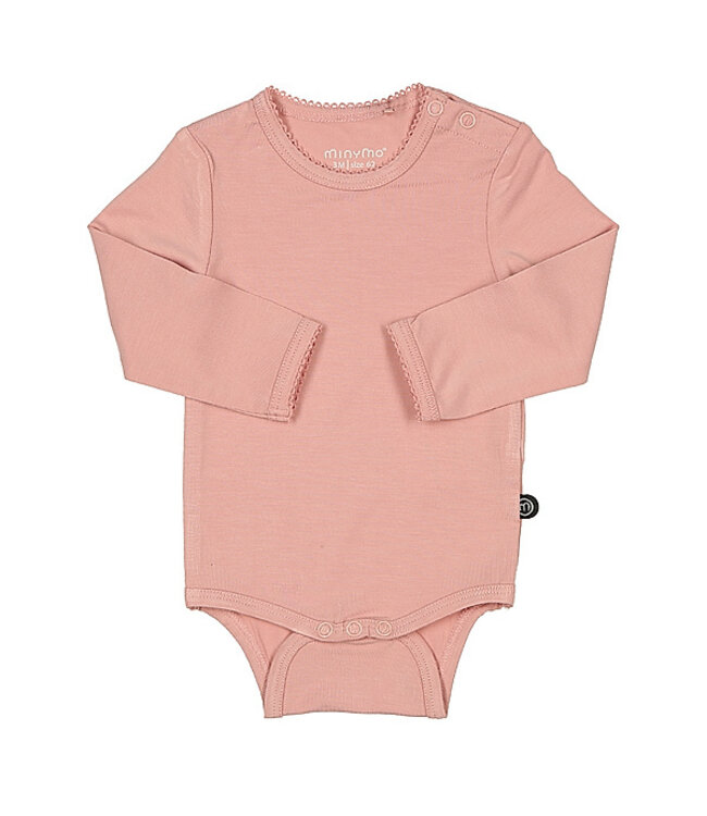 Minymo Body langarm uni Bambusviskose misty rose